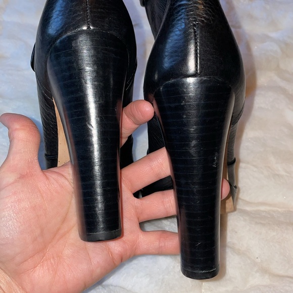 COACH LIANNE LEATHER PLATFORM STRAP LOW CALF BOOTS - Picture 5 of 14